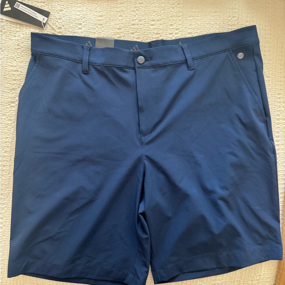 adidas Men's Navy Flat Front Shorts